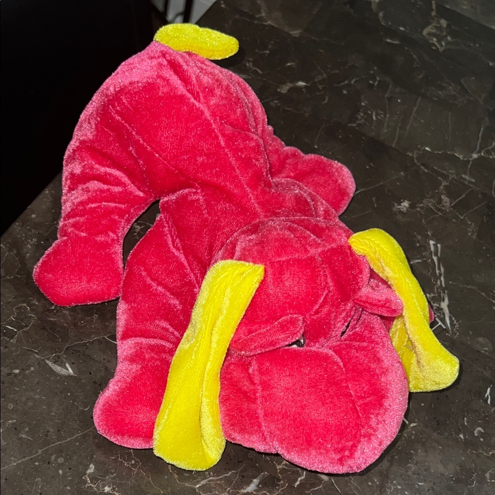 Toy Factory Collectable - Pink & Yellow Dog Plush